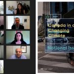 9 researchers on the left virtually presenting their findings